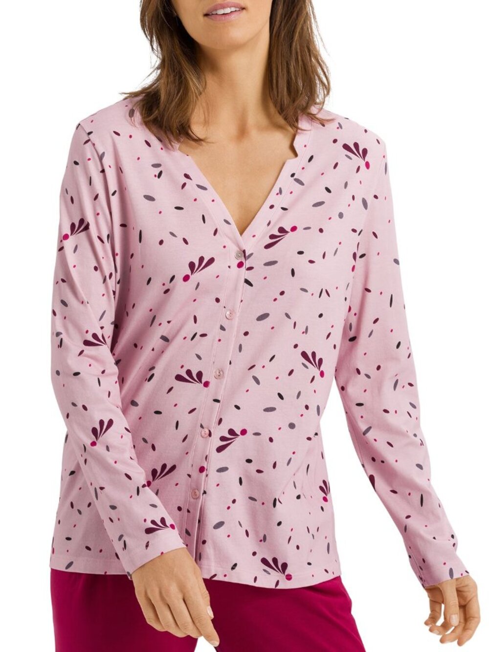 HANRO Womens Sleep & Lounge Button Front Knit Shirt